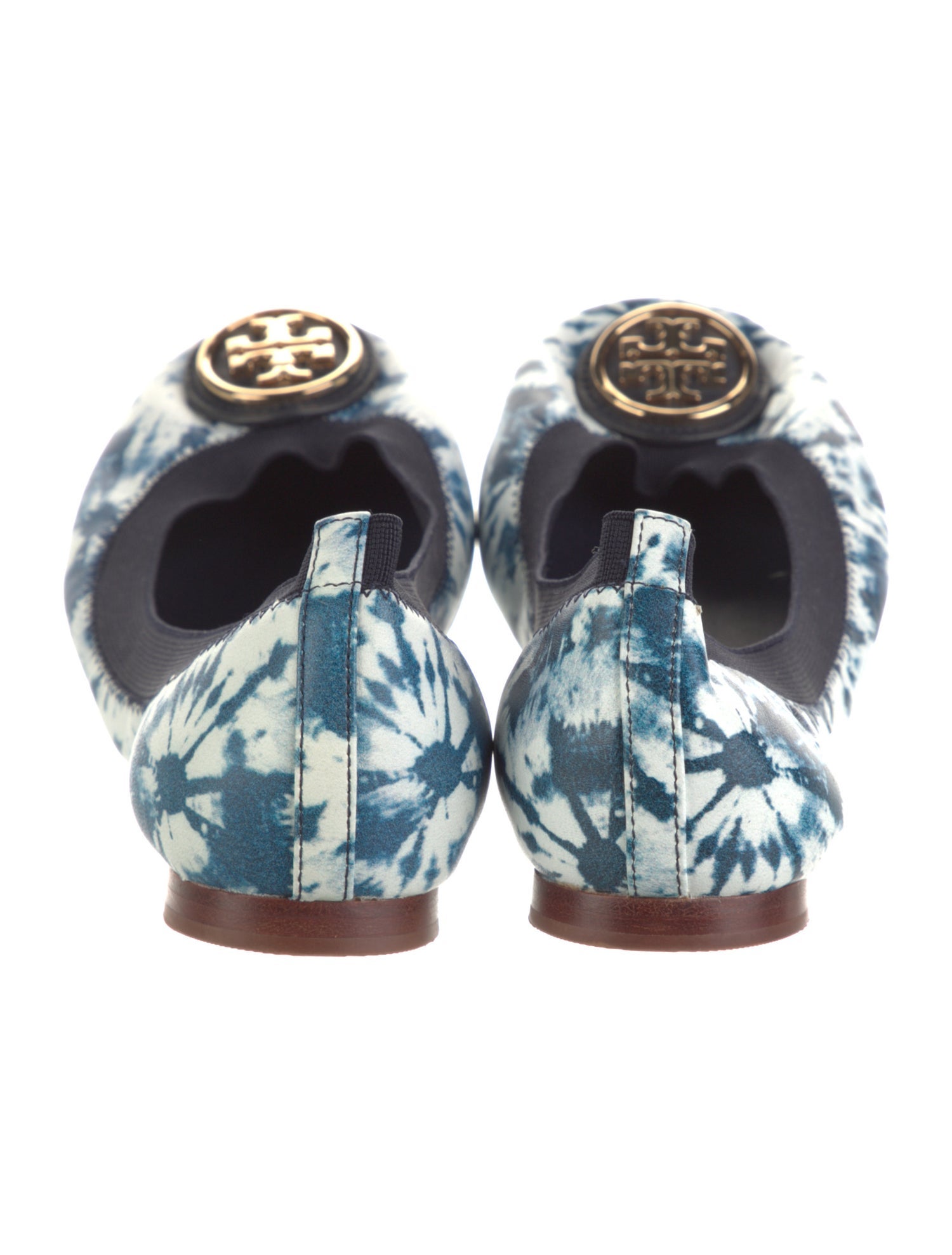Tory Burch Leather Tie-Dye Print Ballet Flats